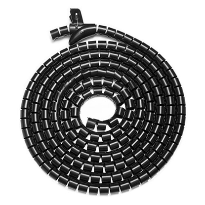 Изображение Cable Managment - Kabelių tvarkymo kanalas, spiralinis, juodas, 30mm, 1m