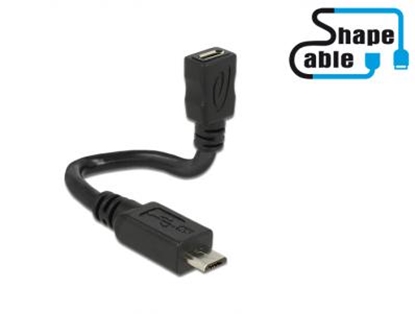 Picture of Cable USB 2.0 Micro-B male  USB 2.0 Micro-B female OTG ShapeCable 0.15 m