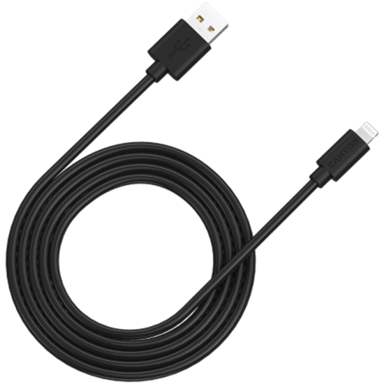 Picture of CANYON MFI-12, Lightning USB Cable for Apple (C48), round, PVC, 2M, OD:4.0mm, Power+signal wire