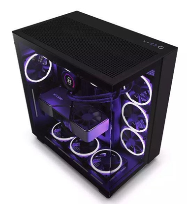 Изображение Case|NZXT|H9 FLOW|MidiTower|Case product features Transparent panel|Not included|ATX|MicroATX|MiniITX|Colour Black|CM-H91FB-01