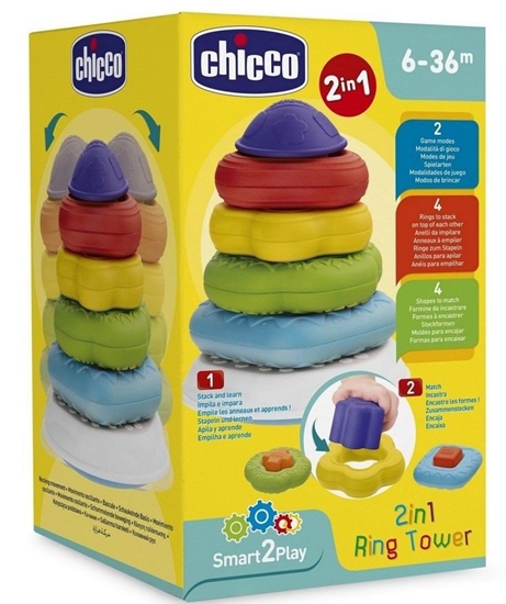 Изображение CHICCO žiedų bokštas „Du viename“, 6-36m