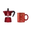 Picture of Coffee maker BIALETTI DECO GLAMOUR Moka Express 3tz + mug Red