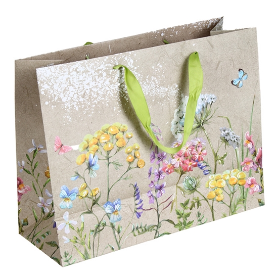 Изображение Dāvanu maisiņš BIG 33.5X26.5X12CM MEADOW FLOWERS