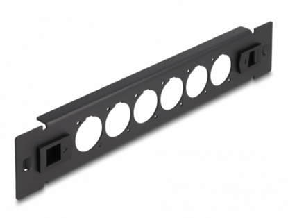 Attēls no Delock 10″ D-Type Patch Panel 6 port tool free black