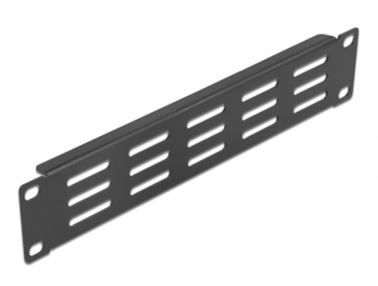 Изображение Delock 10″ Network Cabinet Panel with ventilation slots horizontal 1U black