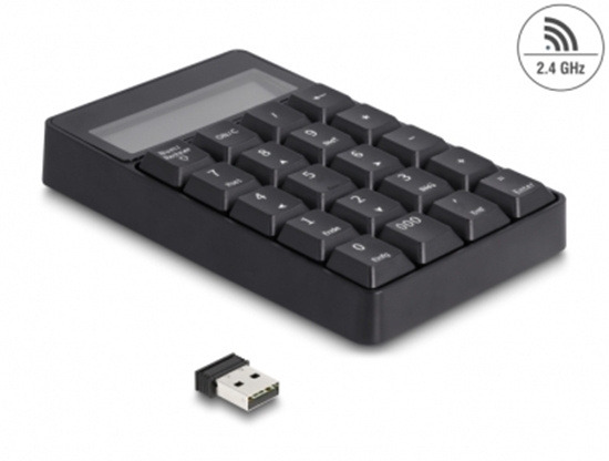 Picture of Delock 2 in 1 USB Type-A Keypad with Calculator function 2.4 GHz wireless black