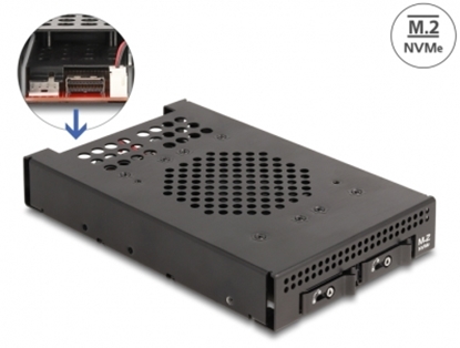 Picture of Delock 3.5″ Mobile Rack for 2 x M.2 NVMe SSD with Slim SAS SFF-8654 connector