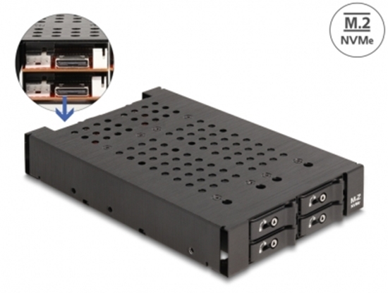 Picture of Delock 3.5″ Mobile Rack for 4 x M.2 NVMe SSD with OcuLink SFF-8612 connector