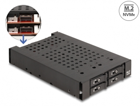 Picture of Delock 3.5″ Mobile Rack for 4 x M.2 NVMe SSD with Slim SAS SFF-8654 connector