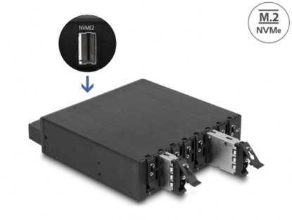 Picture of Delock 5.25″ Mobile Rack for 8 x M.2 NVMe SSD with Slim SAS SFF-8654 connector