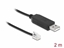 Attēls no Delock Adapter cable USB Type-A to Serial RS-232 RJ10 with ESD protection Meade Autostar 2 m