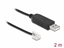 Attēls no Delock Adapter cable USB Type-A to Serial RS-232 RJ12 with ESD protection Leadshine 2 m