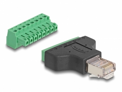 Attēls no Delock Adapter RJ45 male > Terminal Block 8 pin 2-part 3.81 mm