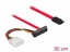 Attēls no Delock Cable SATA 6 Gb/s 7 pin receptacle + Molex 4 pin power plug > SATA 22 pin receptacle upwards angled 50 cm