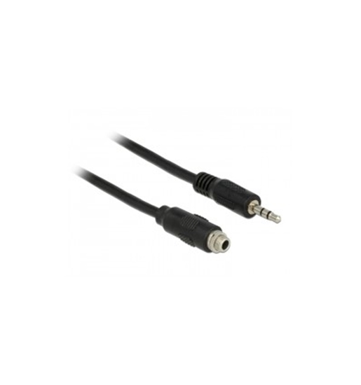 Picture of Delock Cable Stereo Jack 3.5 mm female panel-mount - Stereo Jack 3.5 mm male 100 cm