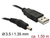 Изображение Delock Cable USB Power > DC 3.5 x 1.35 mm Male 1.5 m
