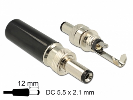 Изображение Delock Connector DC 5.5 x 2.1 mm with 12.0 mm length male