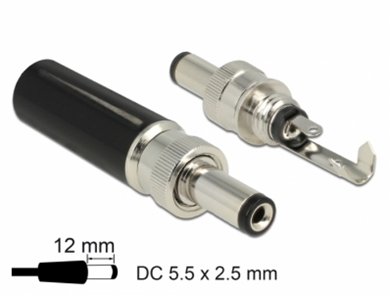Изображение Delock Connector DC 5.5 x 2.5 mm with 12.0 mm length male