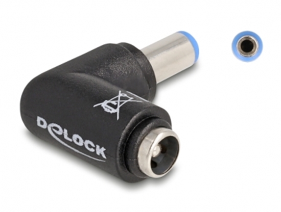 Picture of Delock DC Adapter 5.5 x 2.1 mm male to 5.5 x 2.1 female 90° angled
