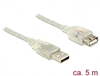 Picture of Delock Extension cable USB 2.0 Type-A male > USB 2.0 Type-A female 5 m transparent