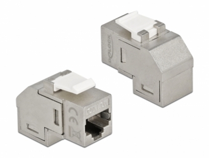 Attēls no Delock Keystone Module RJ45 jack to RJ45 jack Cat.6A 90° angled