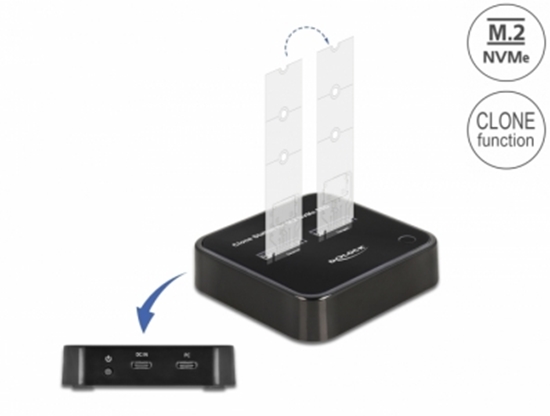 Изображение Delock M.2 Docking Station for 2 x M.2 NVMe PCIe SSD with Clone function