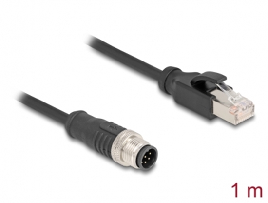 Изображение Delock M12 Cable A-coded 8 pin male to RJ45 male PVC 1 m