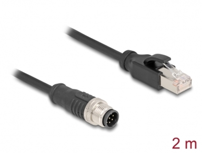 Picture of Delock M12 Cable A-coded 8 pin male to RJ45 male PVC 2 m