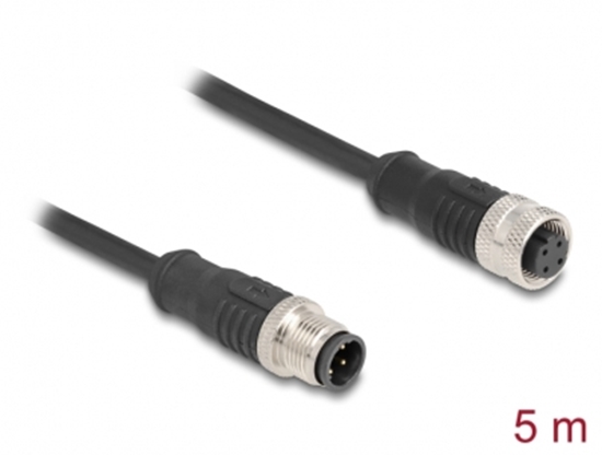 Picture of Delock M12 Cable D-coded 4 pin male to female PVC 5 m