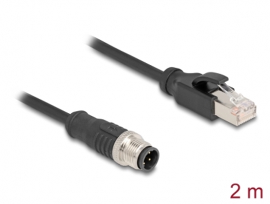 Изображение Delock M12 Cable D-coded 4 pin male to RJ45 male PVC 2 m