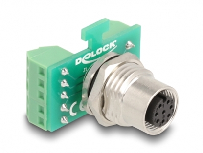 Attēls no Delock M12 Transfer Module Adapter 8 pin A-coded female to 9 pin terminal block for installation