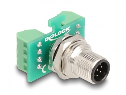 Attēls no Delock M12 Transfer Module Adapter 8 pin A-coded male to 9 pin terminal block for installation