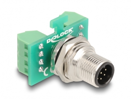 Изображение Delock M12 Transfer Module Adapter 8 pin A-coded male to 9 pin terminal block for installation