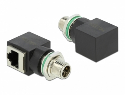 Attēls no Delock Network Adapter M12 8 pin X-coded male to RJ45 jack