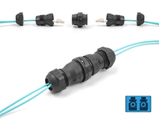 Picture of Delock Optical Fiber Cable Connector LC Duplex female to LC Duplex female UPC OS2 IP68 dust and waterproof