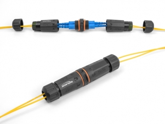 Изображение Delock Optical Fiber Cable Connector SC Duplex female to SC Duplex female APC with M20 thread IP68 dust and waterproof
