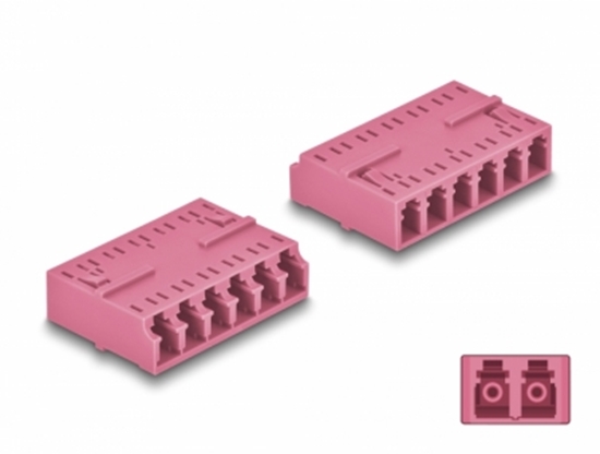 Picture of Delock Optical Fiber Coupler HD LC Hexaplex female to LC Hexaplex female violet