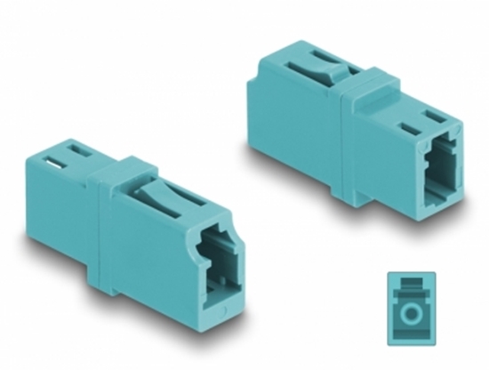 Picture of Delock Optical Fiber Coupler LC Simplex female to LC Simplex female OM3 aqua