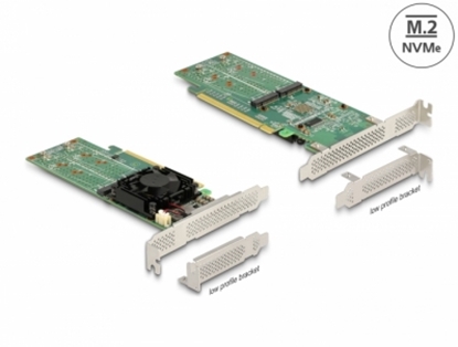 Attēls no Delock PCI Express x16 Card to 4 x internal NVMe M.2 Key M - Low Profile Form Factor