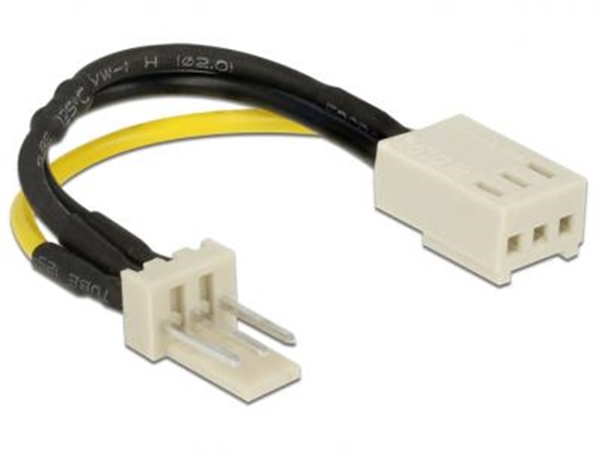 Picture of Delock Power Cable 3 pin male  3 pin female (fan) 8 cm â Reduction of rotation speed