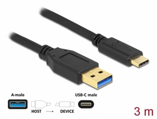 Picture of Delock SuperSpeed USB (USB 3.2 Gen 1) Cable Type-A to USB Type-C™ 3 m