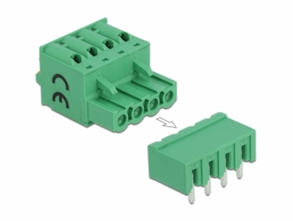 Изображение Delock Terminal block set for PCB 4 pin 5.08 mm pitch horizontal