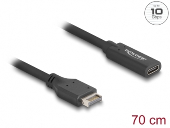 Picture of Delock USB 10 Gbps Cable Type-E Key A 20 pin male to USB Type-C™ female 70 cm