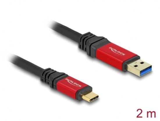 Picture of Delock USB 10 Gbps Cable USB Type-A male to USB Type-C™ male 2 m red metal