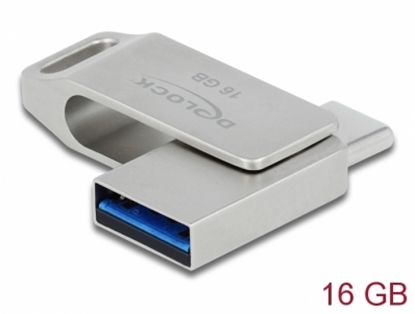 Attēls no Delock USB 3.2 Gen 1 USB-C™ + Type-A Memory Stick 16 GB - Metal Housing