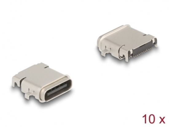 Picture of Delock USB 5 Gbps USB Type-C™ female 24 pin SMD connector for solder mounting waterproof 10 pieces