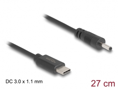 Attēls no Delock USB Type-C™ Power Cable to DC 3.0 x 1.1 mm male 27 cm