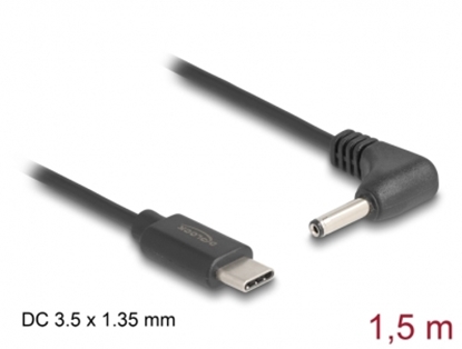 Picture of Delock USB Type-C™ Power Cable to DC 3.5 x 1.35 mm male angled 1.5 m