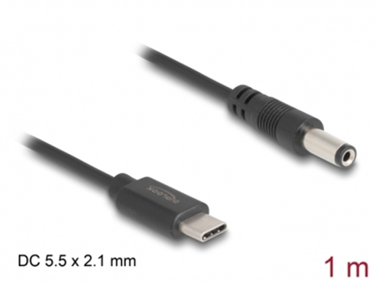 Picture of Delock USB Type-C™ Power Cable to DC 5.5 x 2.1 mm male 1 m