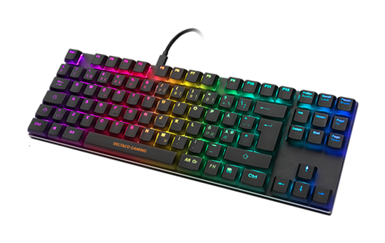 Picture of Deltaco Gaming DK420 TKL Tenkeyless Laidinė mechaninė žaidimų klaviatūra, Red Switches, UK, Juoda